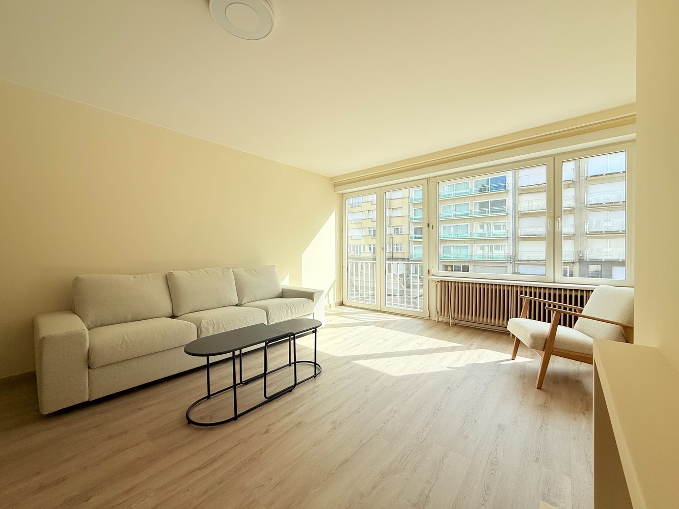Ruim gemeubeld appartement met zijdelings zeezicht nabij het Albertstrand.